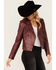 Image #1 - Idyllwind Women's Sparrow Leather Jacket , Maroon, hi-res