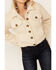 Image #2 - Vigoss Women's Button Up Cropped Sherpa Jacket, Ivory, hi-res