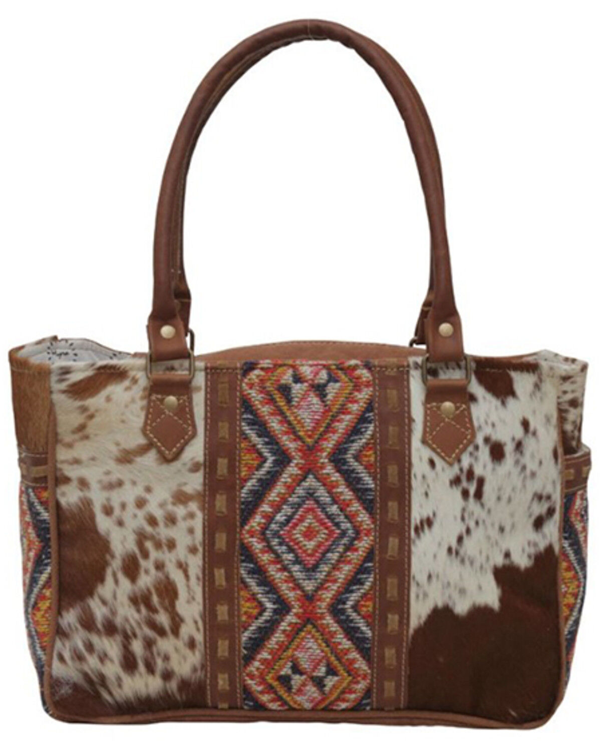 Image #1 - Myra Bag Women's Cowhide Embroidery Tote, Multi, hi-res