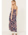 Image #4 - Wild Moss Women's Paisley Print High-Low Maxi Dress, Navy, hi-res