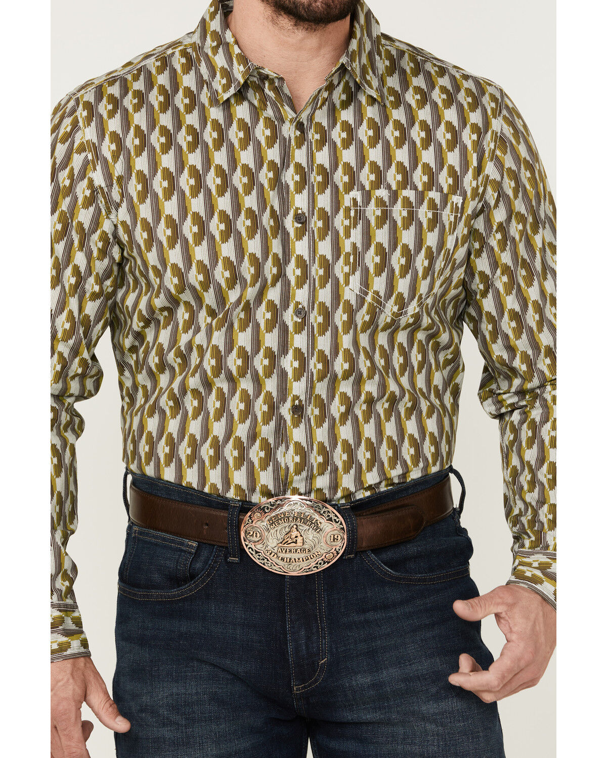 Image #3 - Gibson Men's Funk Geo Print Long Sleeve Button-Down Western Shirt, , hi-res
