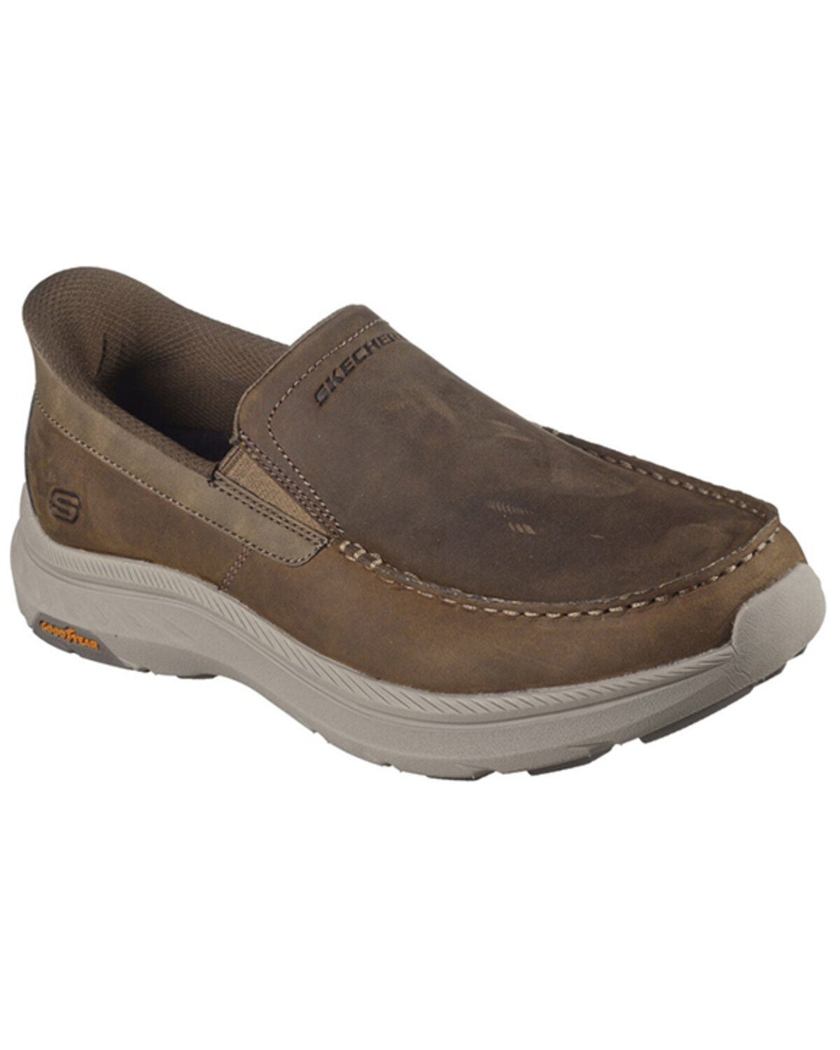 Skechers Men's Osgood Slip-Ins Relaxed Fit Casual Shoes - Moc Toe, Beige, hi-res