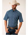 Image #1 - Amarillo Men's Diamond Fluer Foulard Geo Print Short Sleeve Western Shirt , Blue, hi-res