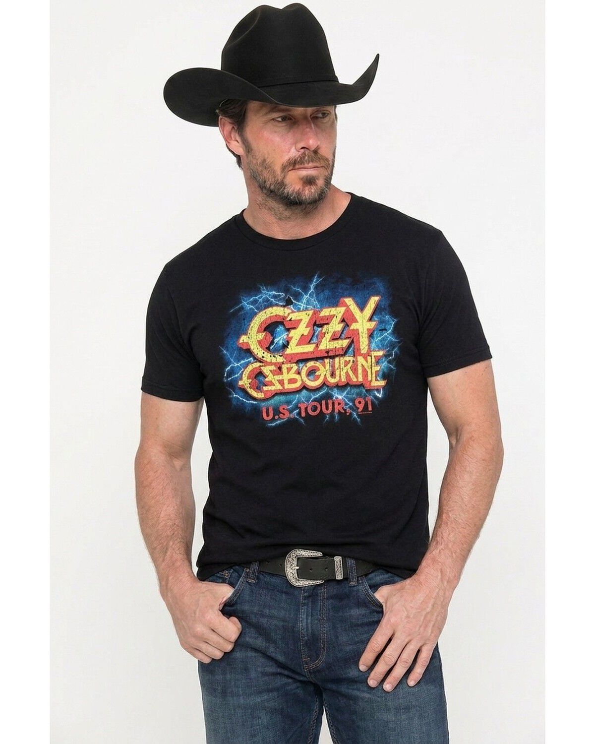 Image #1 - Americana Men's Ozzy Osbourne Tour of Oz Short Sleeve Graphic T-Shirt, Black, hi-res