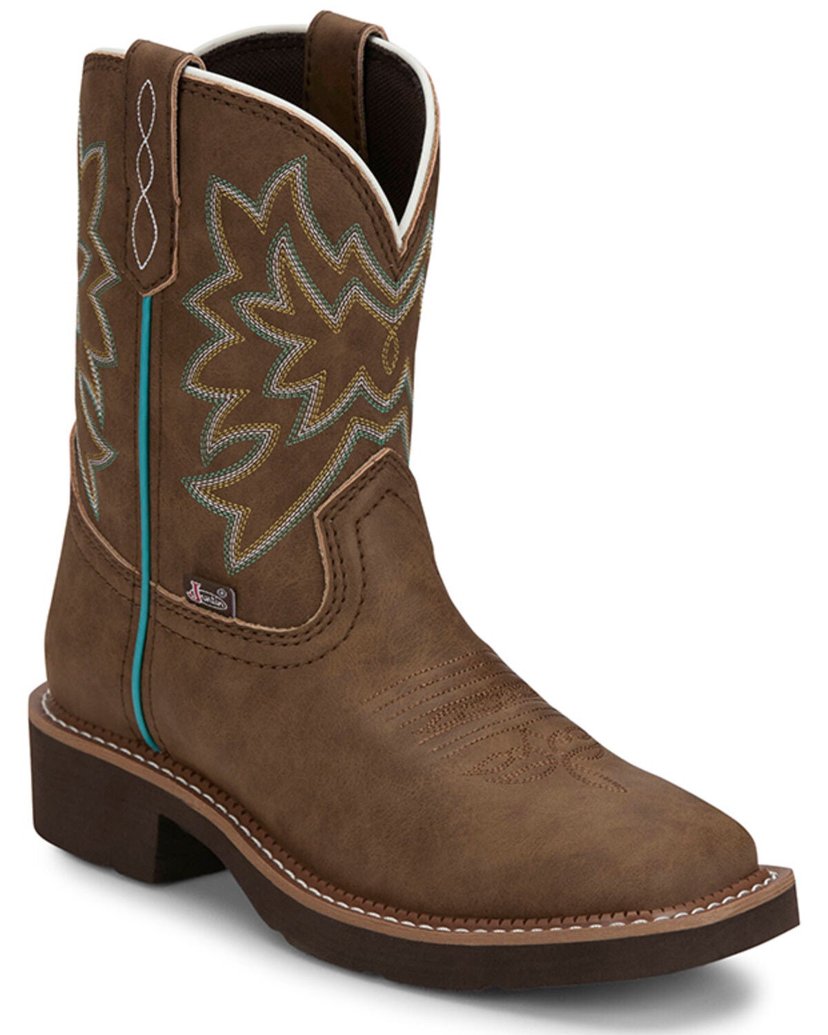 Justin Women's Gypsy Western Boots - Broad Square Toe, Tan, hi-res