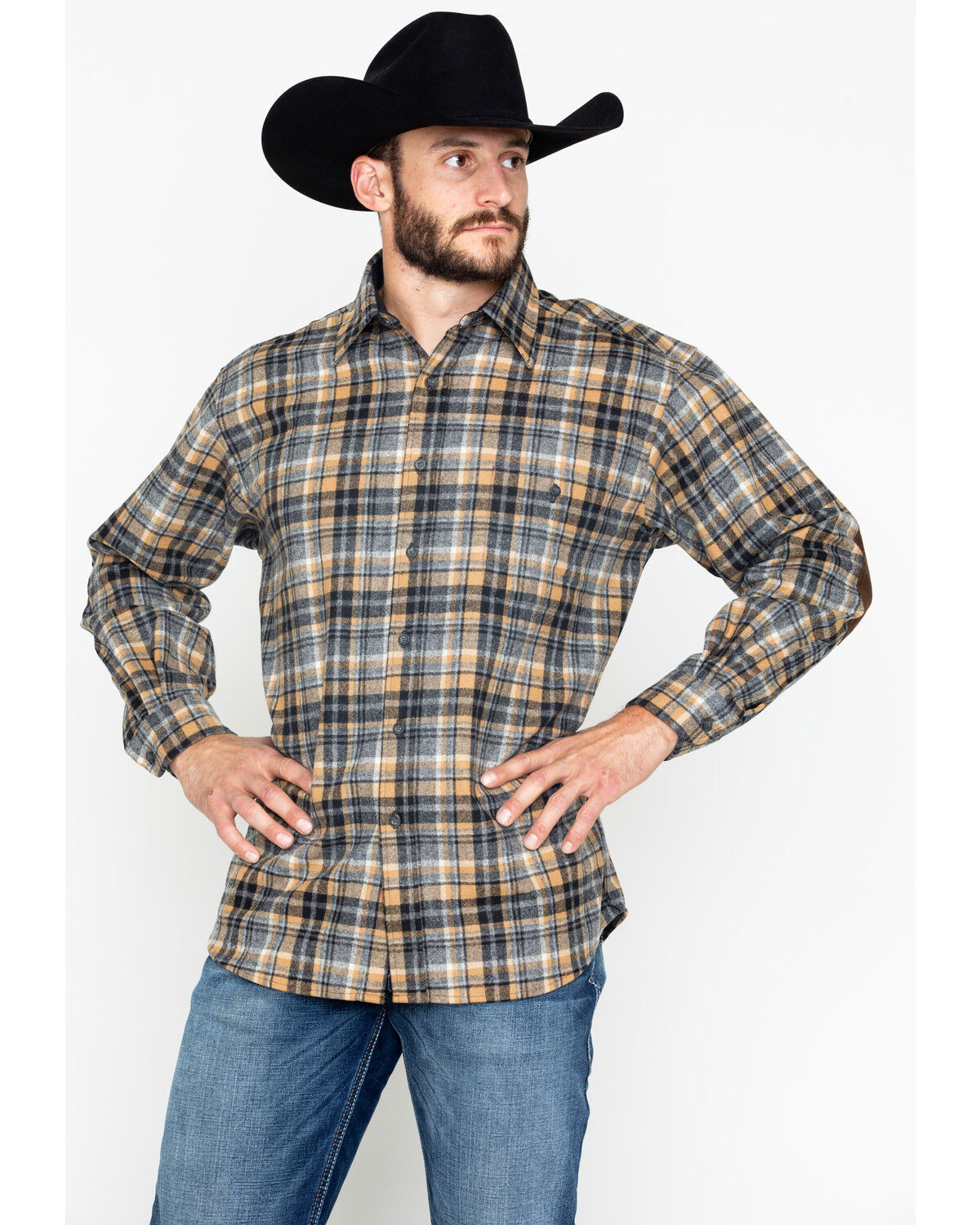 Image #5 - Pendleton Men's Harley Plaid Print Trail Long Sleeve Flannel Shirt, Tan, hi-res