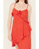 Image #3 - Angie Women's Solid Ruffle Hem Sleeveless Mini Dress, Red, hi-res