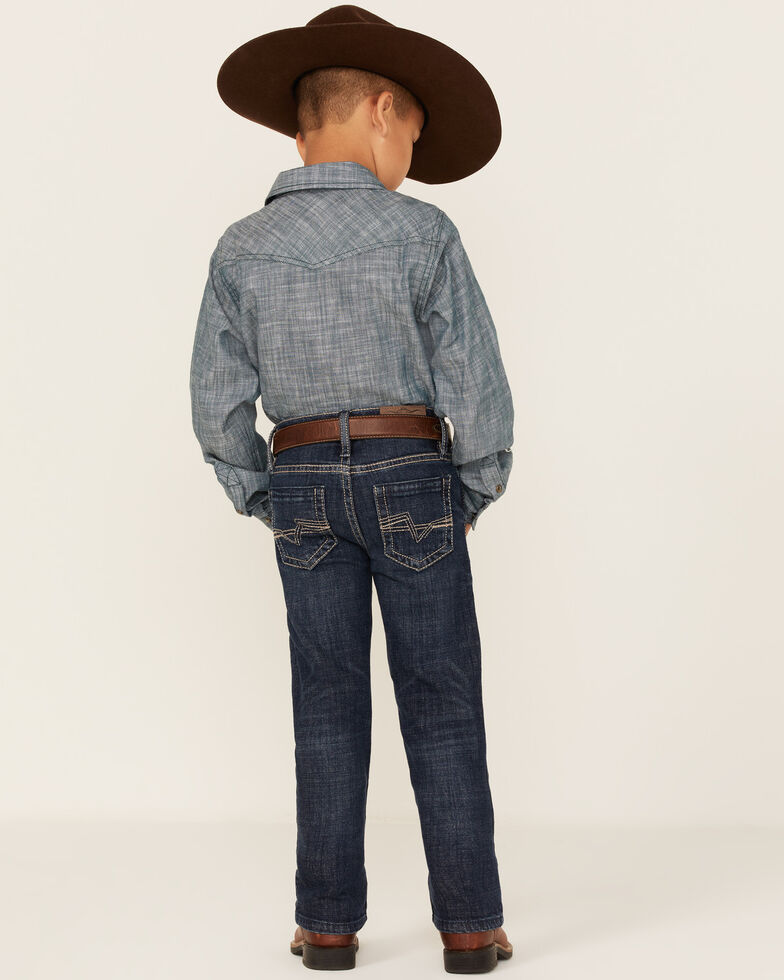 Cody James Little Boys' Maverick Dark Wash Straight Jeans - Sizes 4-8, Blue, hi-res