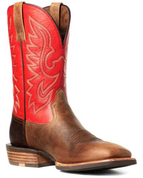 Image #1 - Ariat Men's Rover Rustic Western Performance Boots - Broad Square Toe, Brown, hi-res