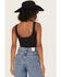Image #4 - Good American Women's Scuba Solid Sleeveless Bodysuit, Black, hi-res