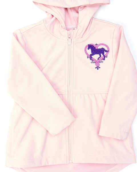 Shyanne Toddler Girls' Pink Peplum Embroidered Horse Heart Zip-Front Hoodie, Pink, hi-res