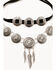 Shyanne Women's 2-piece Silver Concho & Leather Choker Necklace Set, Silver, hi-res