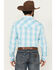 Image #4 - Wrangler Men's 20X Plaid Print Long Sleeve Snap Stretch Western Shirt - Tall, Turquoise, hi-res