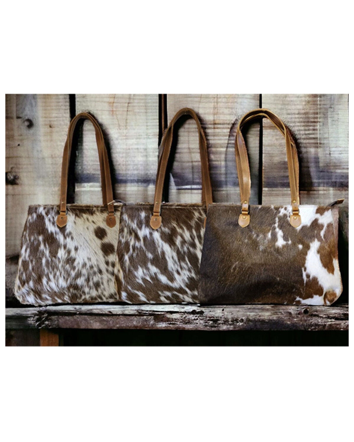 Image #2 - Ranch Junkie Women's Large Highlands Cowhide Tote Bag, Chocolate, hi-res