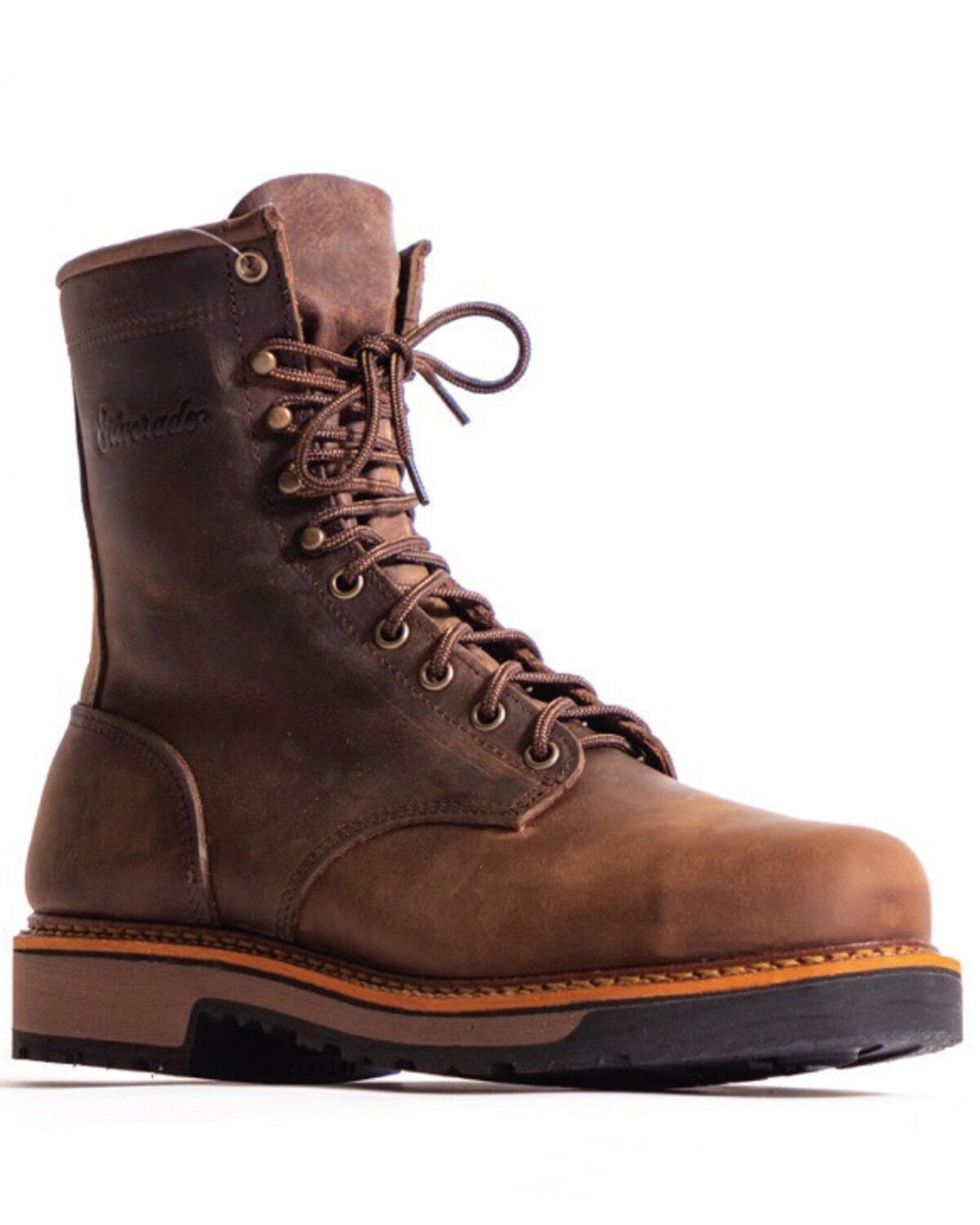 Image #1 - Silverado Men's Brown Lace-Up Work Boots - Steel Toe, Brown, hi-res