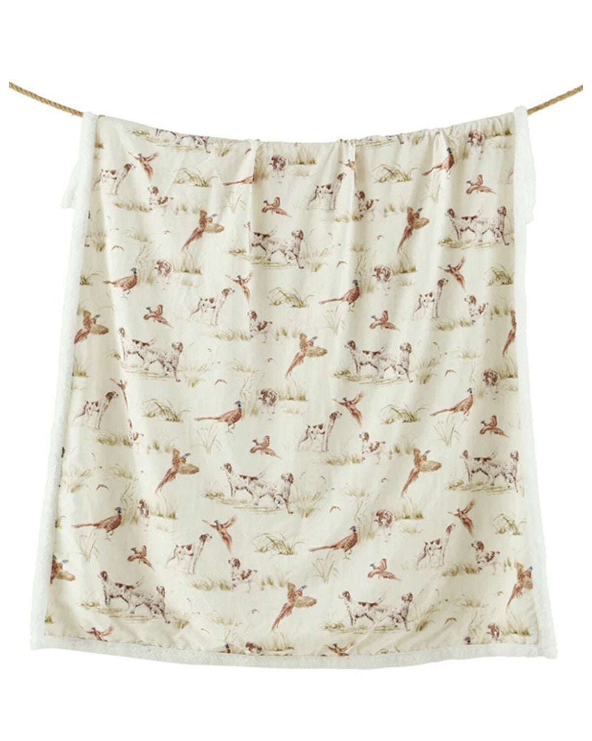 Image #2 - HiEnd Accents Hunt Life Campfire Sherpa Throw Blanket, Tan, hi-res