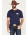 Image #2 - Ariat Men's Mesa Mesa Motif Lockup Short Sleeve Graphic T-Shirt, Blue, hi-res