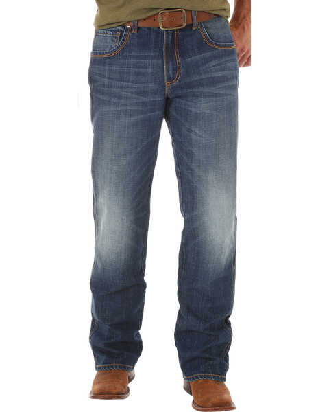 Image #3 - Wrangler Retro Men's Relaxed Fit Dark Wash Boot Cut Jeans - Big and Tall, , hi-res