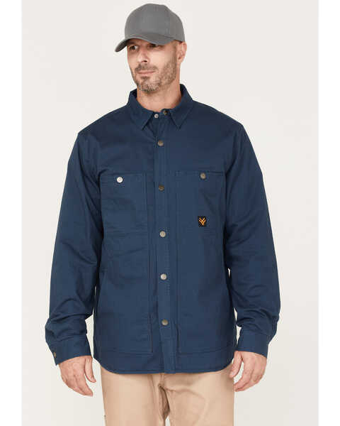 Hawx Men's Weathered Ripstop Snap Shirt Jacket - Big & Tall, Dark Blue, hi-res