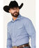 Image #2 - Roper Men's Printed Long Sleeve Pearl Snap Western Shirt, Blue, hi-res