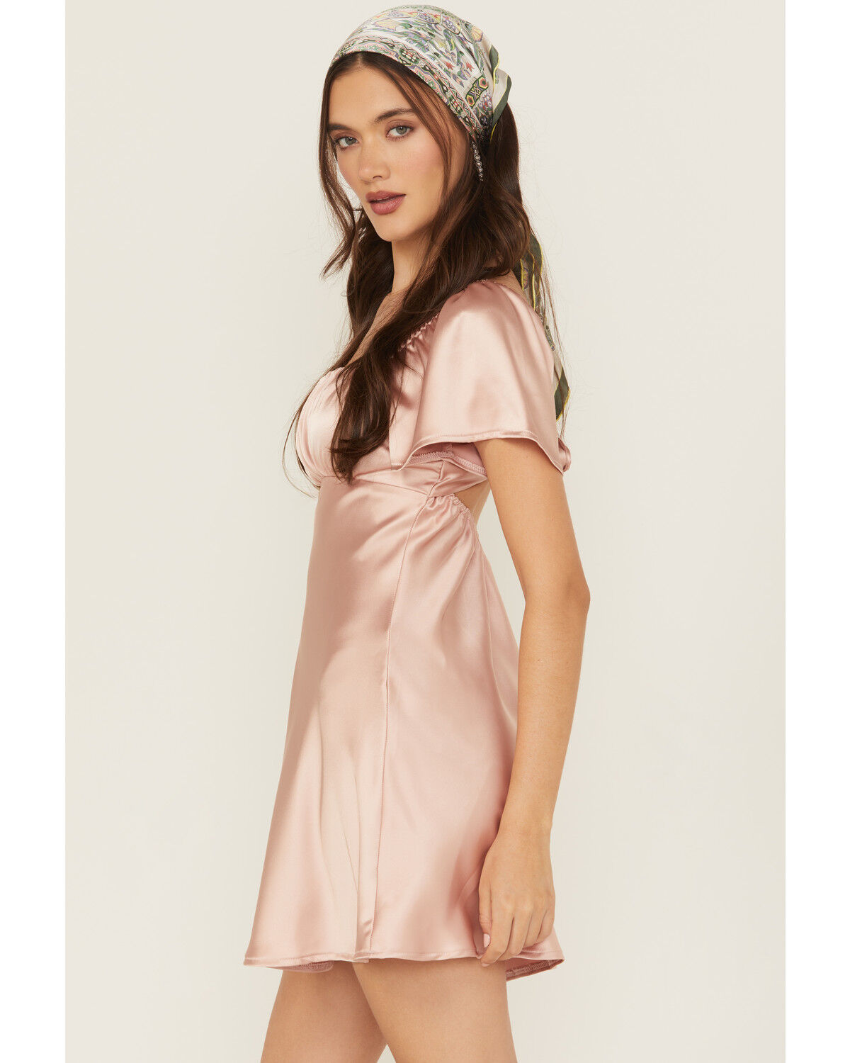 Image #2 - Originality Women's Emma Satin Mini Dress, Rose, hi-res