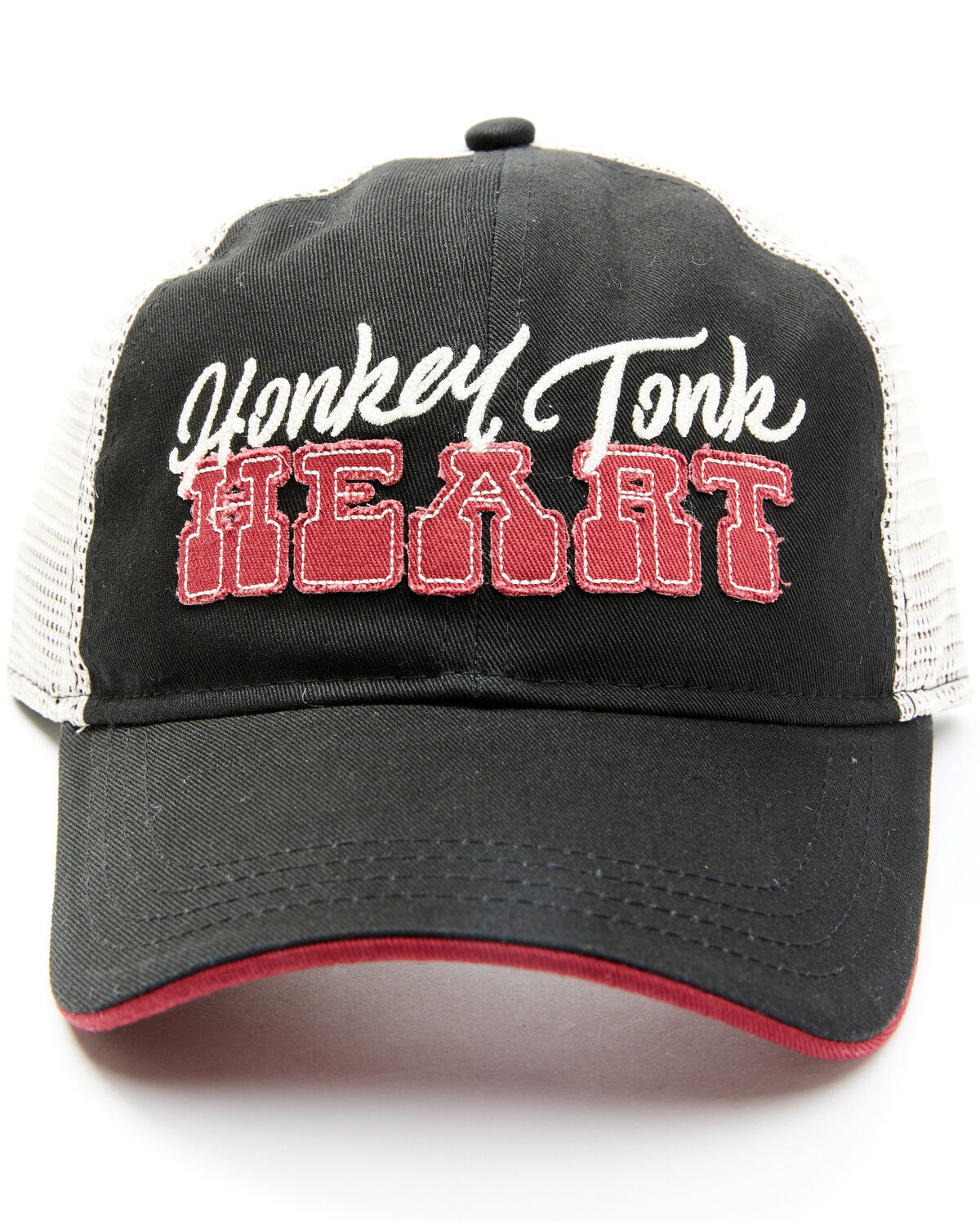 Image #1 - Idyllwind Women's Honky Tonk Heart Embroidered Mesh-Back Ball Cap, Black, hi-res