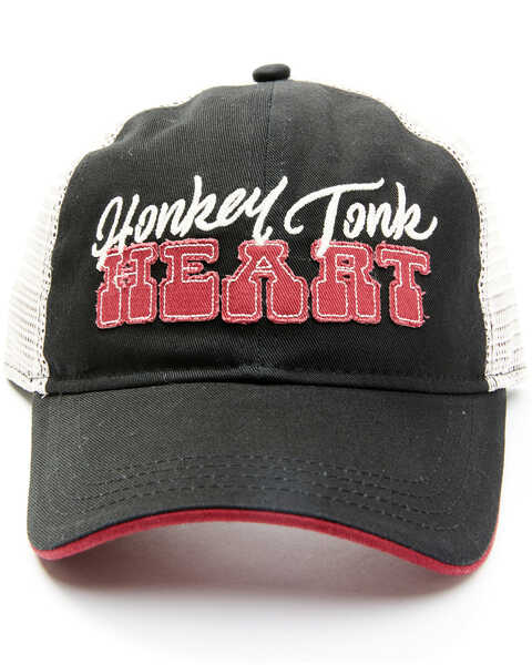 Idyllwind Women's Honky Tonk Heart Embroidered Mesh-Back Ball Cap, Black, hi-res