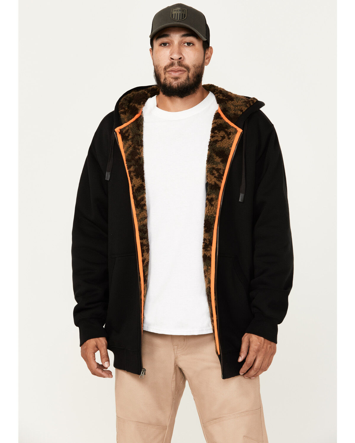 Image #1 - Hawx Men's Sherpa Lined Hooded Jacket, Black, hi-res