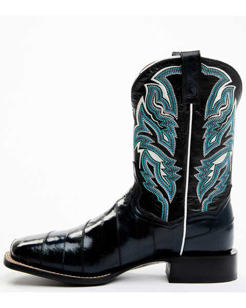 Image #3 - Dan Post Men's Eel Exotic Western Boots - Broad Square Toe , Black, hi-res