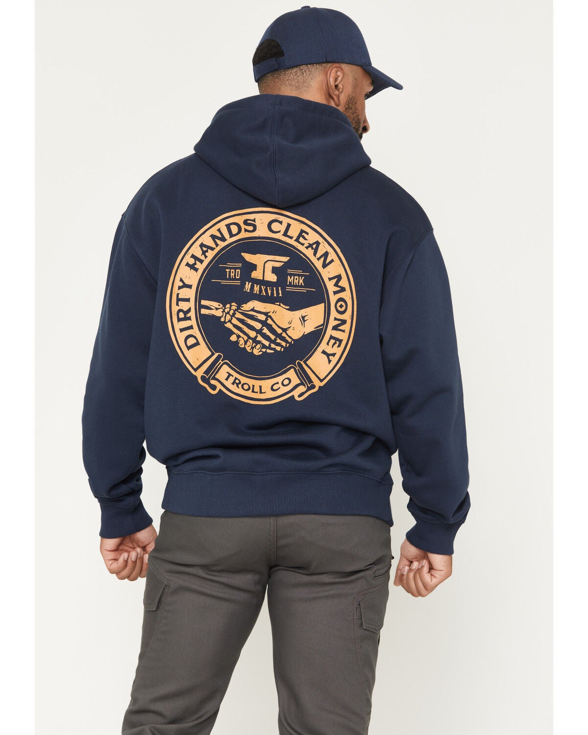 Troll Co Men's Haggler Hooded Sweatshirt, Navy, hi-res