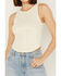 Image #3 - Rock & Roll Denim Women's Rib Corset Sleeveless Tank, Off White, hi-res