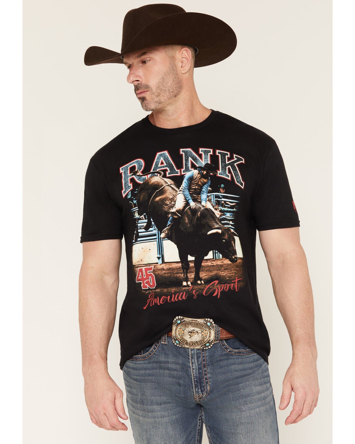 Image #1 - RANK 45&reg; Men's America's Sport Short Sleeve Graphic T-Shirt, Black, hi-res