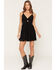 Image #1 - Angie Women's Lace Sleeveless Mini Dress, Black, hi-res