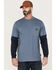 Image #1 - Hawx Men's Layered Pocket Twofer Sleeve Work T-Shirt, Light Blue, hi-res