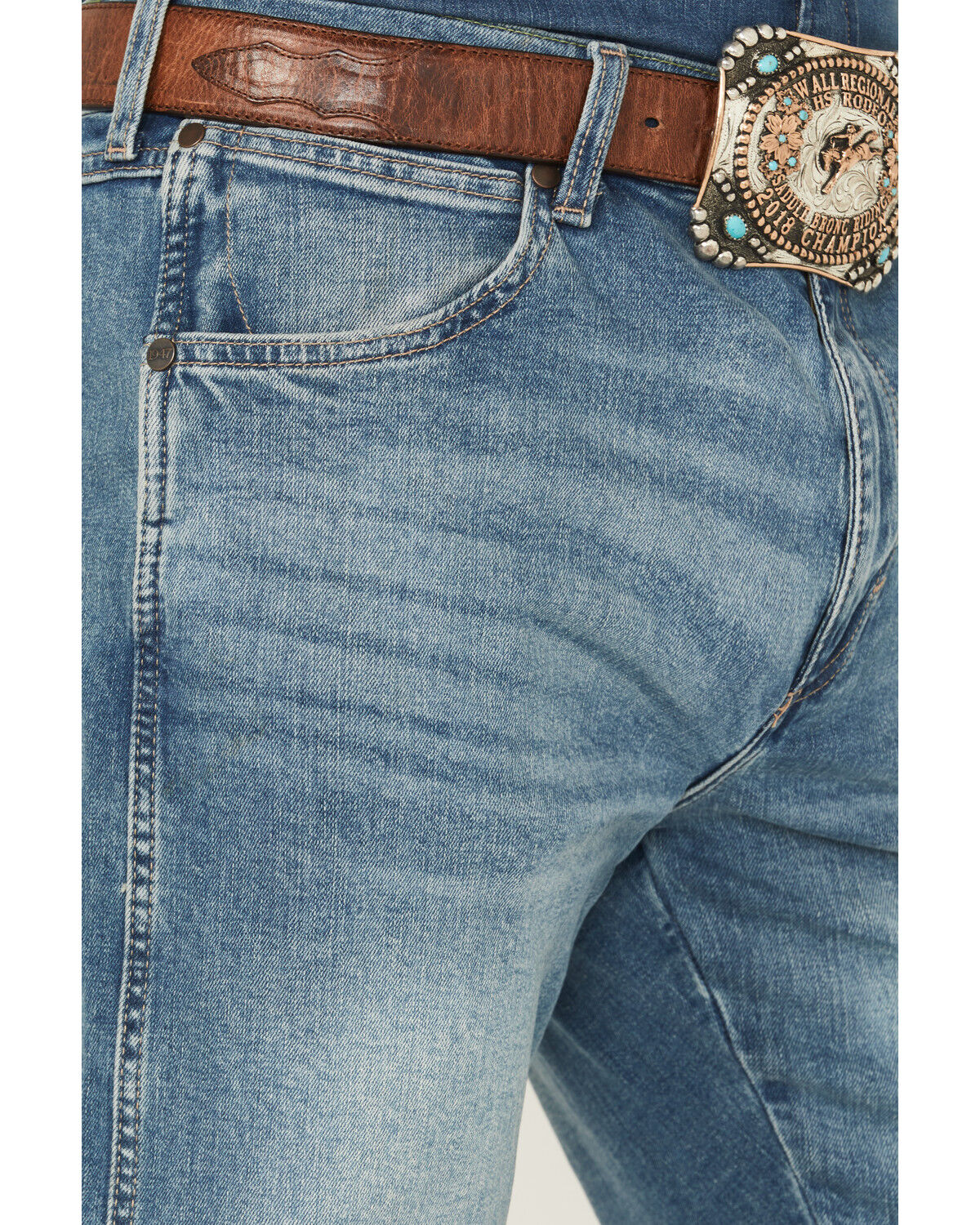 Image #2 - Wrangler Retro Men's 88MWZ Medium Wash Slim Straight Stretch Denim Jeans, Medium Wash, hi-res