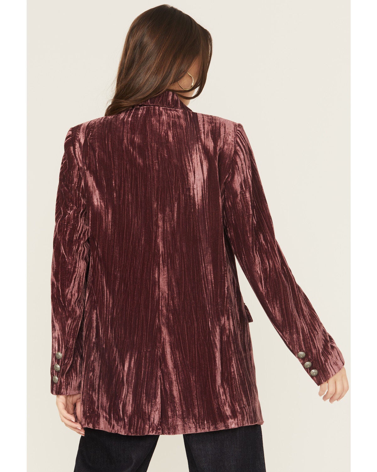 Image #4 - Ariat Women's Velvet Aura Blazer, Wine, hi-res