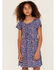 Image #1 - Shyanne Girls' Ditsy Floral Flowy Dress, Blue, hi-res