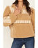 Image #3 - Driftwood Women's 1/4 Snap Sherpa Pullover, Beige, hi-res