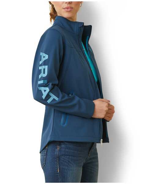 Ariat Women's New Team Softshell Jacket, Blue, hi-res