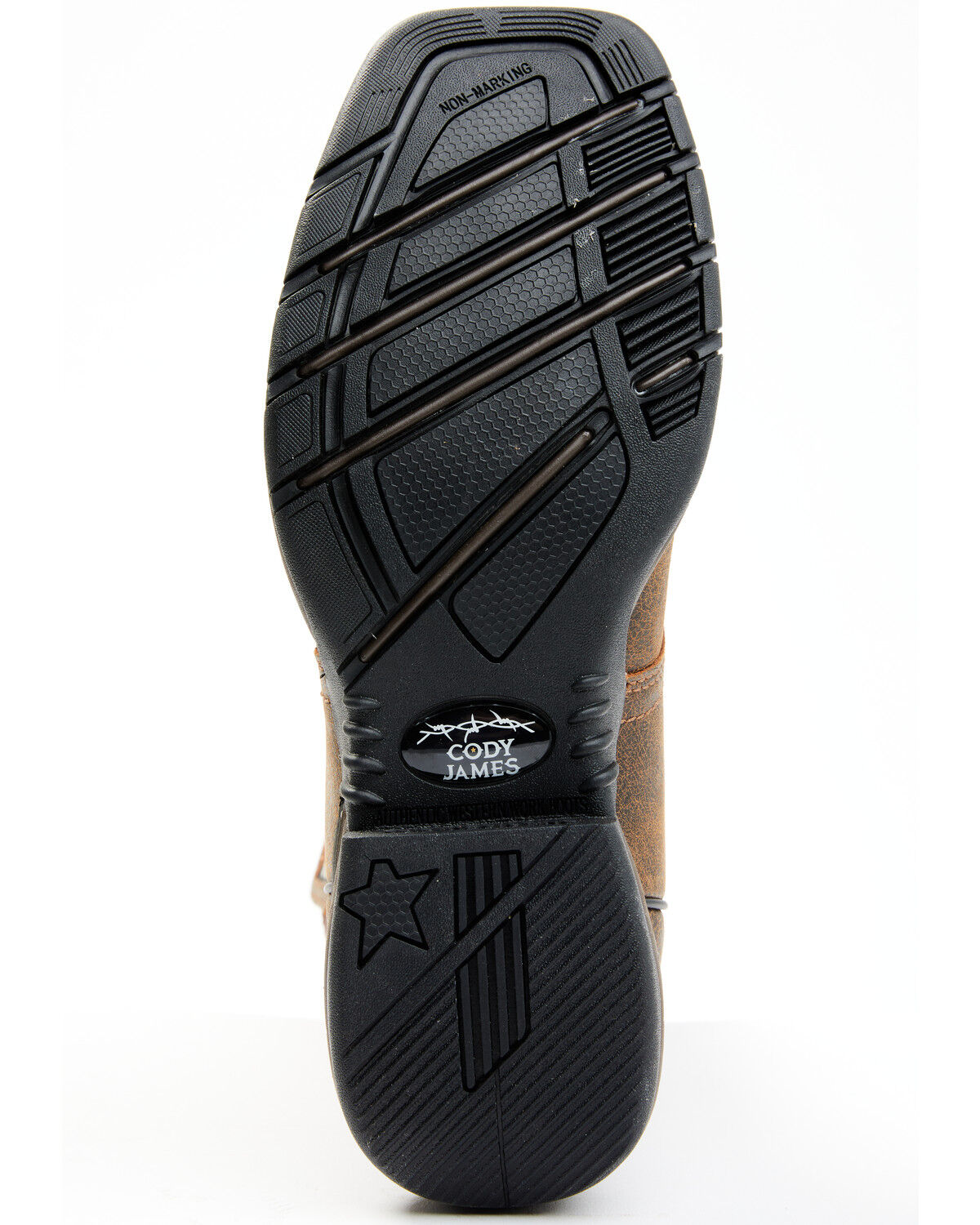 Image #7 - Cody James Men's Nano Lite Waterproof Western Work Boots - Composite Toe, Orange, hi-res