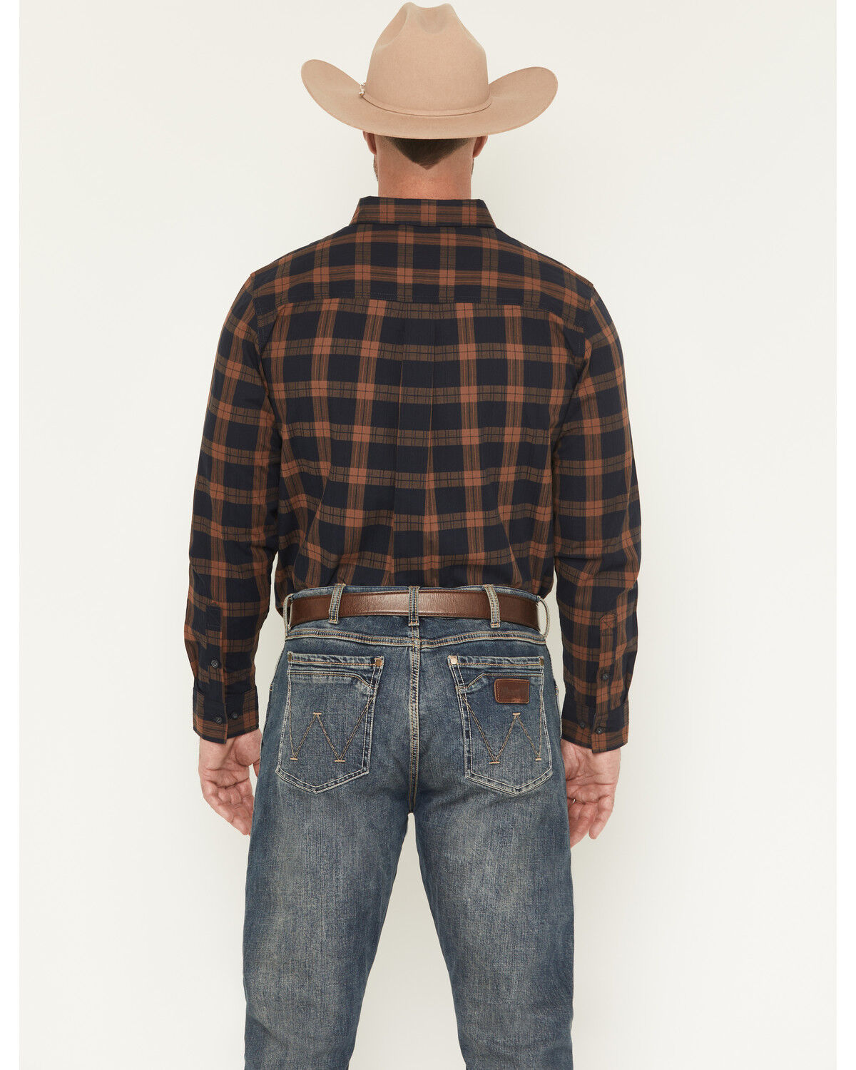 Image #4 - Cody James Men's Rodeo Frontier Plaid Print Long Sleeve Button-Down Stretch Western Shirt, Navy, hi-res