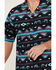 Image #3 - Wrangler Men's Southwestern Striped Short Sleeve Snap Western Shirt, Black, hi-res
