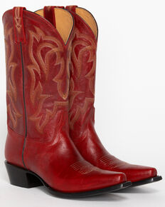 Shyanne Women's Red Leather Cowgirl Boots - Snip Toe, Red, hi-res