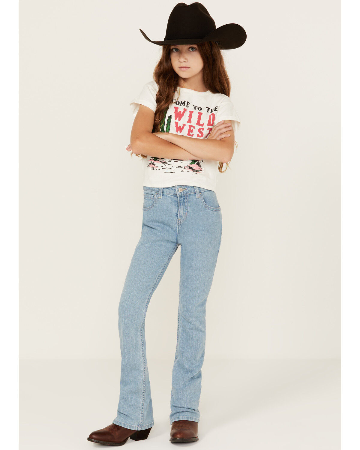 Image #1 - Shyanne Girls' Light Wash Riding Jeans, Light Wash, hi-res