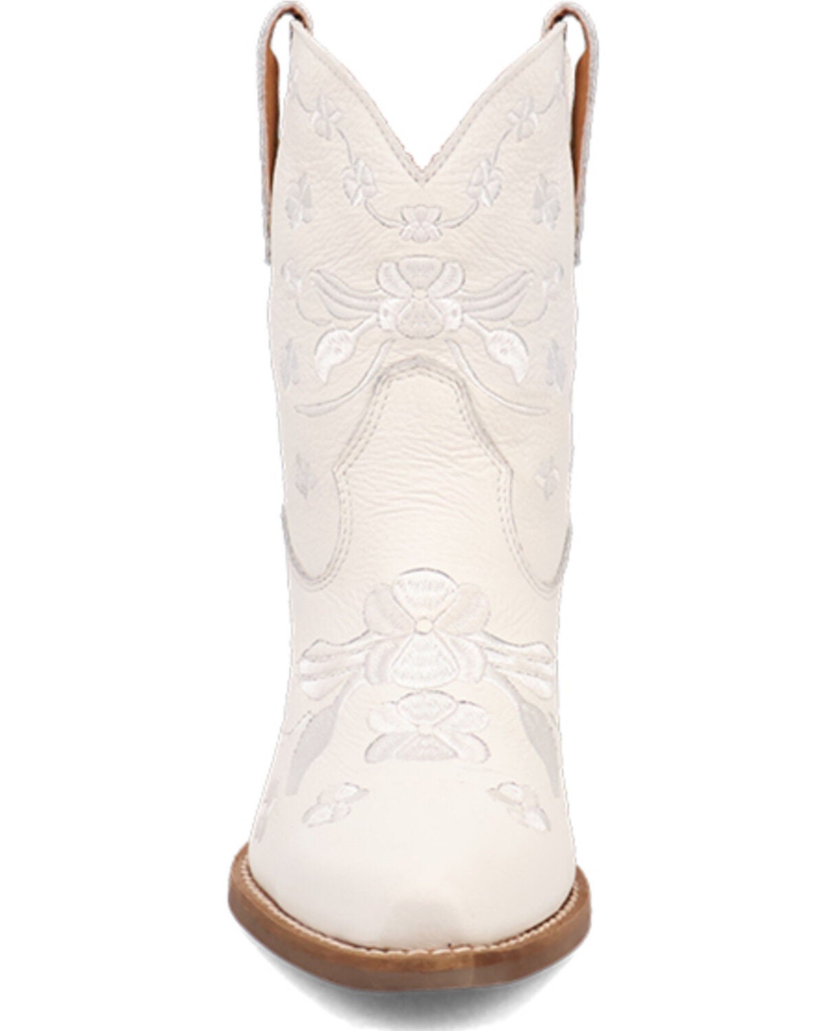 Image #4 - Dingo Women's Sweetheart Embroidered Booties - Round Toe, White, hi-res