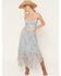 Image #1 - Originality Women's Boot Barn Exclusive Printed Lace Handkerchief Midi Skirt, Blue, hi-res