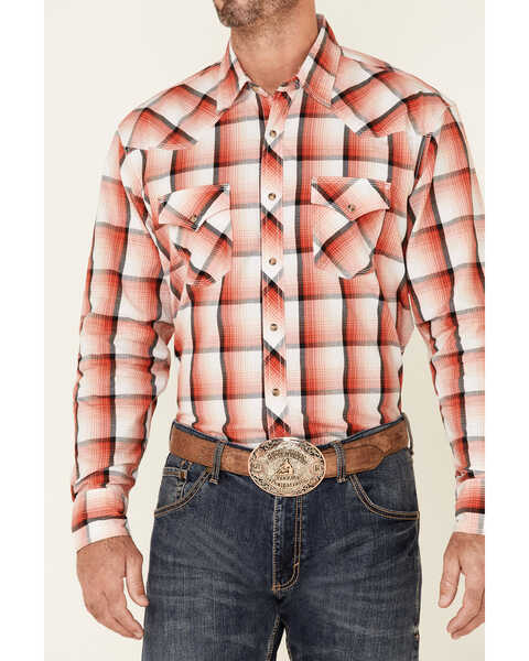 Image #3 - Wrangler 20X Men's Advanced Comfort Large Plaid Print Long Sleeve Snap Western Shirt , Red, hi-res