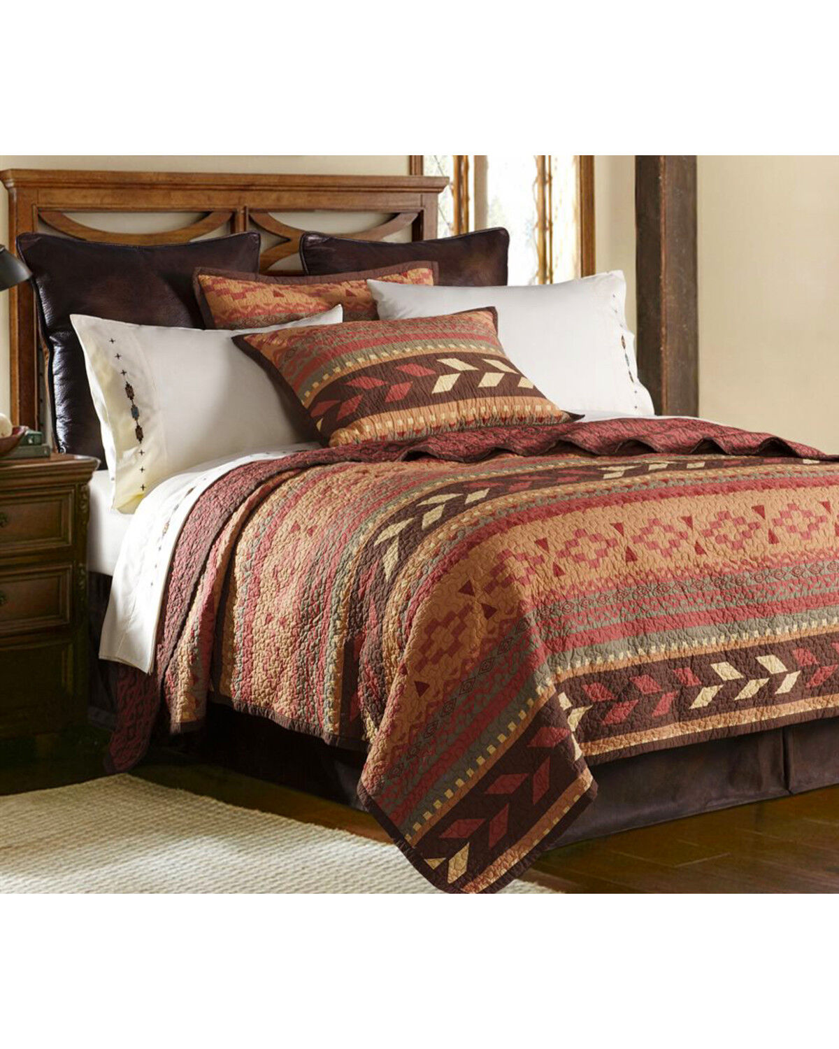 Image #1 - HiEnd Accents 3-Piece Broken Arrow Full/Queen Quilt Set, Multi, hi-res