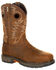 Georgia Boot Men's Carbo-Tec LT Waterproof Western Work Boots - Alloy Toe, Brown, hi-res