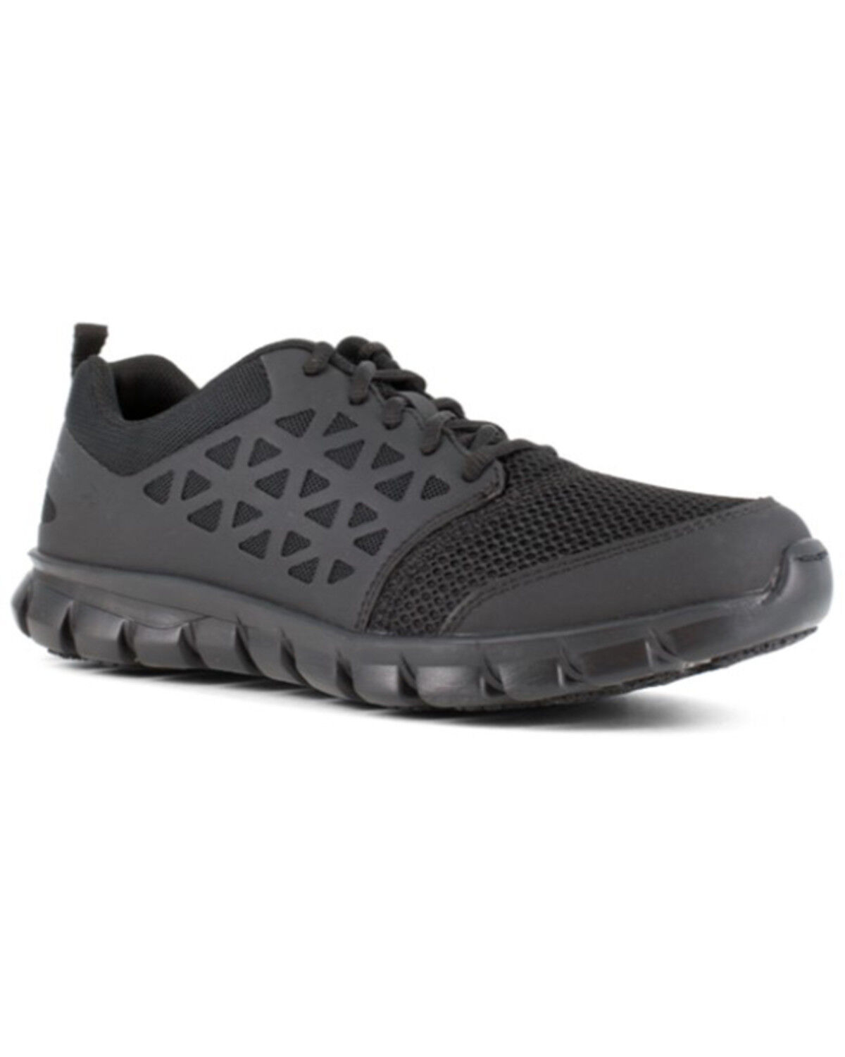 Image #1 - Reebok Men's Sublite Cushion Athletic Work Shoes - Round Toe, Black, hi-res